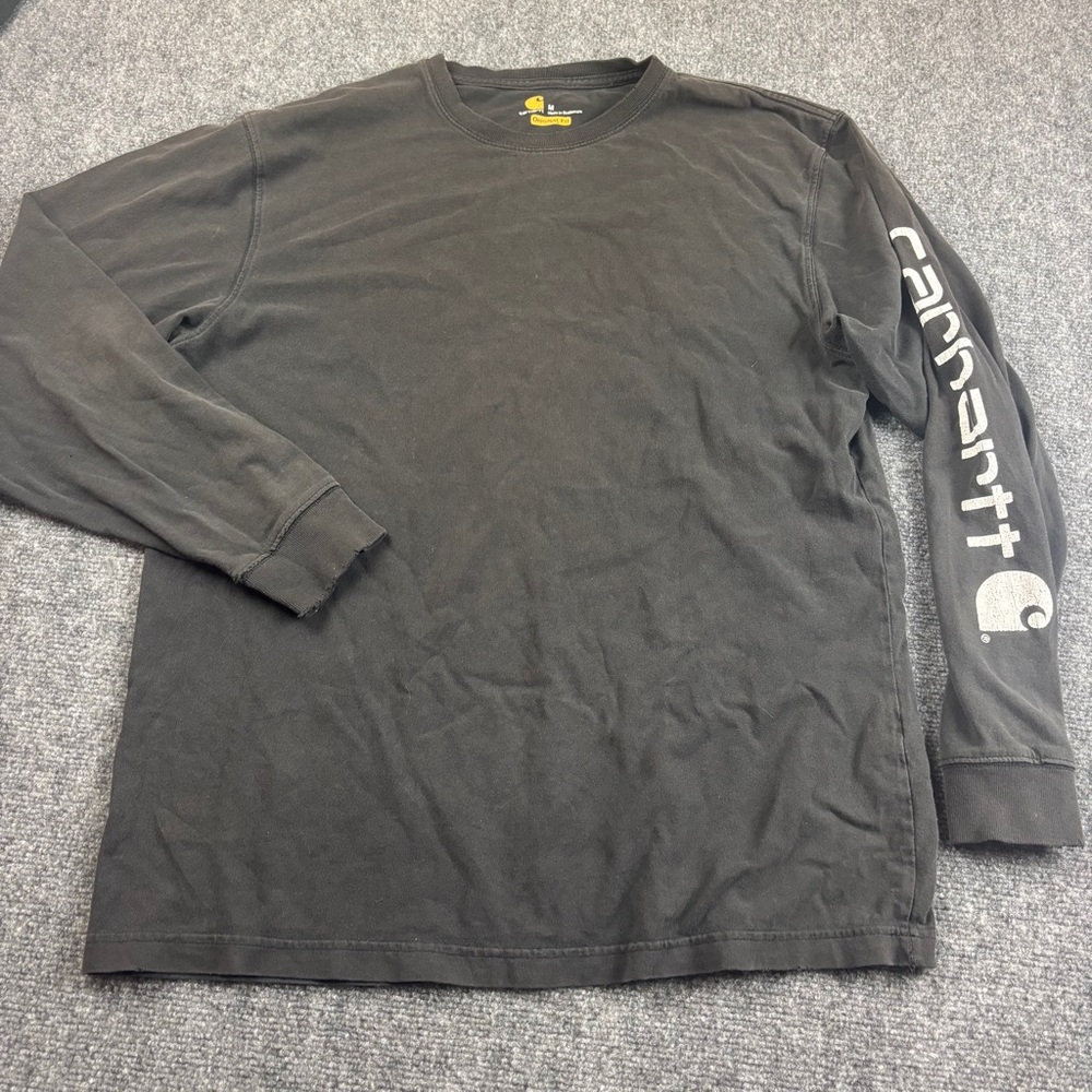 CARHARTT Men’s Black Long Sleeve Sleeve Logo Original Fit Work Shirt size Medium